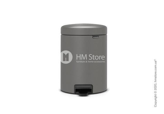 Ведро для мусора Brabantia Pedal Bin NewIcon 5 л, Mineral Concrete Grey