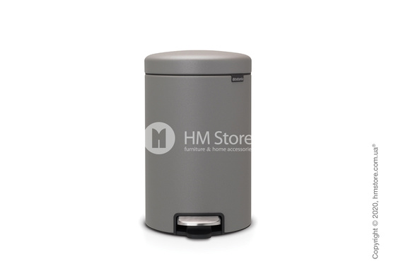 Ведро для мусора Brabantia Pedal Bin NewIcon 12 л, Mineral Concrete Grey
