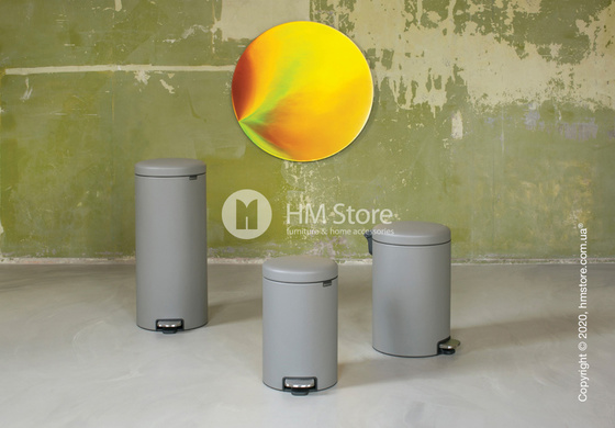 Ведро для мусора Brabantia Pedal Bin NewIcon 12 л, Mineral Concrete Grey
