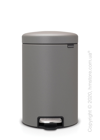 Ведро для мусора Brabantia Pedal Bin NewIcon 12 л, Mineral Concrete Grey