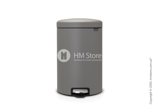 Ведро для мусора Brabantia Pedal Bin NewIcon 20 л, Mineral Concrete Grey