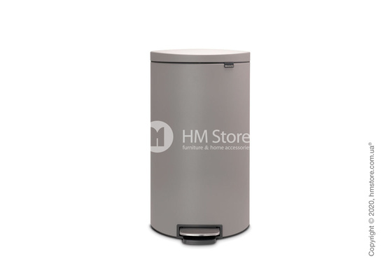 Ведро для мусора Brabantia Pedal Bin Flatback+ 30 л, Mineral Concrete Grey