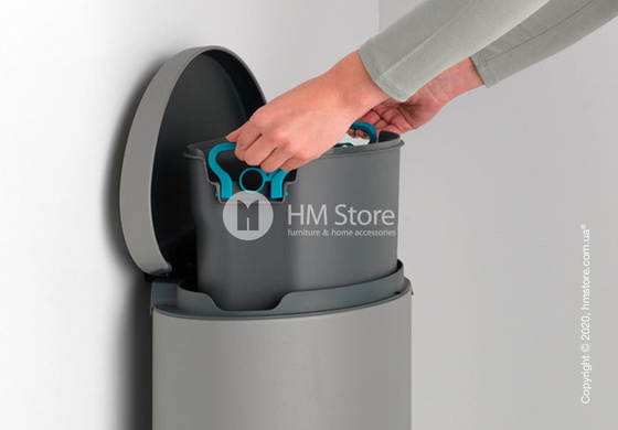 Ведро для мусора Brabantia Pedal Bin Flatback+ 30 л, Mineral Concrete Grey