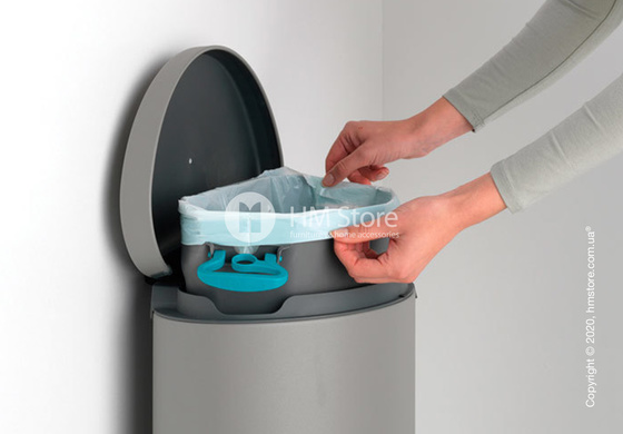 Ведро для мусора Brabantia Pedal Bin Flatback+ 30 л, Mineral Concrete Grey