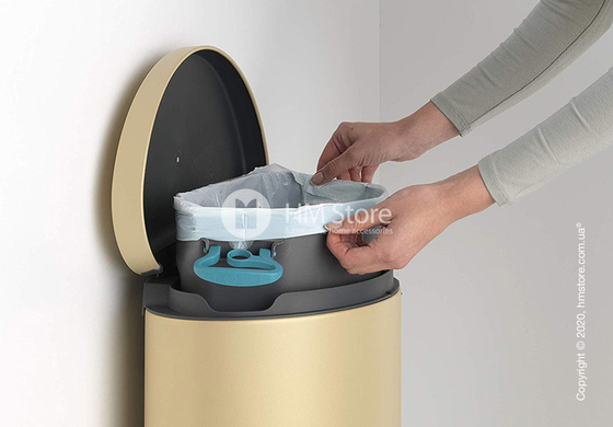 Ведро для мусора Brabantia Pedal Bin Flatback+ 30 л, Mineral Golden Beach
