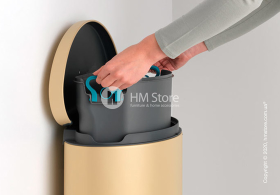 Ведро для мусора Brabantia Pedal Bin Flatback+ 30 л, Mineral Golden Beach