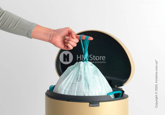 Ведро для мусора Brabantia Pedal Bin Flatback+ 30 л, Mineral Golden Beach