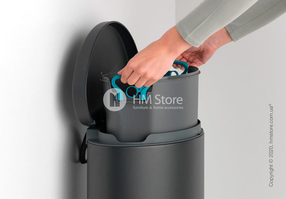 Ведро для мусора Brabantia Pedal Bin Flatback+ 30 л, Mineral Infinity Grey