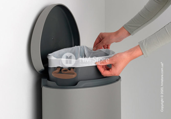 Ведро для мусора Brabantia Pedal Bin Flatback+ 40 л, Mineral Concrete Grey