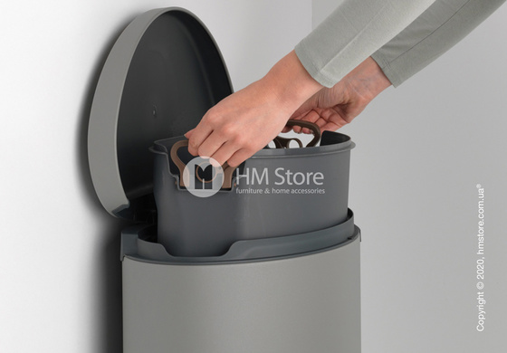 Ведро для мусора Brabantia Pedal Bin Flatback+ 40 л, Mineral Concrete Grey