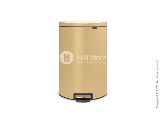 Ведро для мусора Brabantia Pedal Bin Flatback+ 40 л, Mineral Golden Beach Ведро для мусора Brabantia Pedal Bin Flatback+ 40 л, Mineral Golden Beach