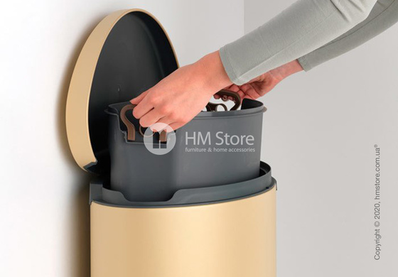 Ведро для мусора Brabantia Pedal Bin Flatback+ 40 л, Mineral Golden Beach Ведро для мусора Brabantia Pedal Bin Flatback+ 40 л, Mineral Golden Beach