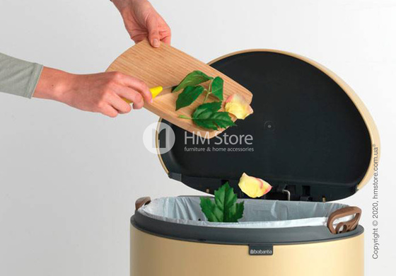 Ведро для мусора Brabantia Pedal Bin Flatback+ 40 л, Mineral Golden Beach