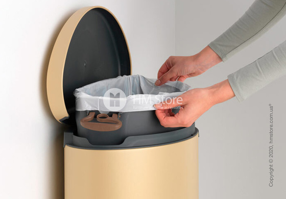 Ведро для мусора Brabantia Pedal Bin Flatback+ 40 л, Mineral Golden Beach Ведро для мусора Brabantia Pedal Bin Flatback+ 40 л, Mineral Golden Beach