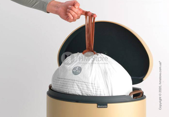 Ведро для мусора Brabantia Pedal Bin Flatback+ 40 л, Mineral Golden Beach