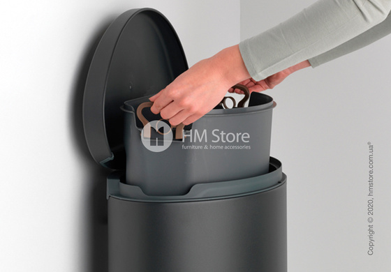 Ведро для мусора Brabantia Pedal Bin Flatback+ 40 л, Mineral Infinity Grey