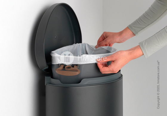 Ведро для мусора Brabantia Pedal Bin Flatback+ 40 л, Mineral Infinity Grey