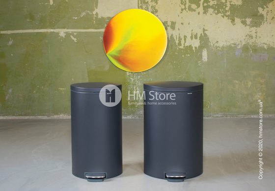 Ведро для мусора Brabantia Pedal Bin Flatback+ 40 л, Mineral Infinity Grey