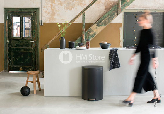 Ведро для мусора Brabantia Pedal Bin Flatback+ 40 л, Mineral Infinity Grey