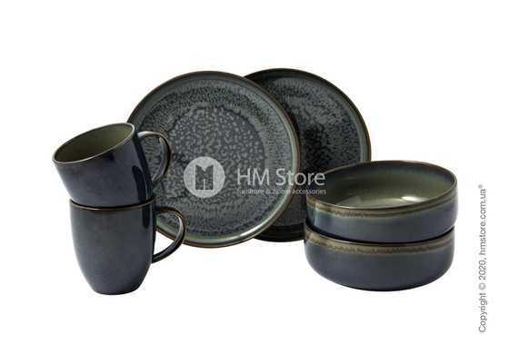 Набор посуды Villeroy & Boch коллекция Crafted Breeze на 2 персоны, 6 предметов, Gray-Blue