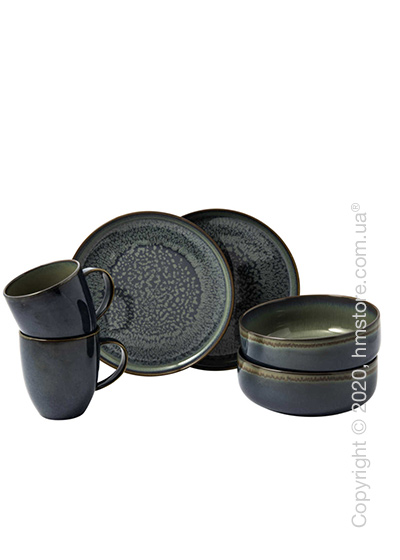 Набор посуды Villeroy & Boch коллекция Crafted Breeze на 2 персоны, 6 предметов, Gray-Blue