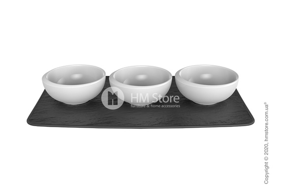 Набор соусниц на подставке Villeroy & Boch коллекция NewMoon, 4 предмета Набор соусниц на подставке Villeroy & Boch коллекция NewMoon, 4 предмета