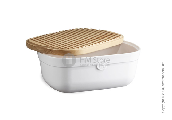 Хлебница с доской-крышкой Emile Henry 35,5 x 24,5 x 15,8 см, Blanc Craie