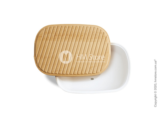 Хлебница с доской-крышкой Emile Henry 35,5 x 24,5 x 15,8 см, Blanc Craie