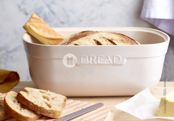 Хлебница с доской-крышкой Emile Henry 35,5 x 24,5 x 15,8 см, Blanc Craie