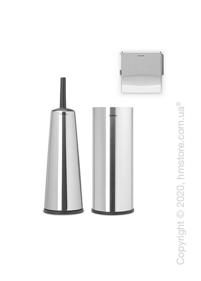Набор аксессуаров для ванной комнаты Brabantia ReNew, 3 предмета, Brilliant Steel