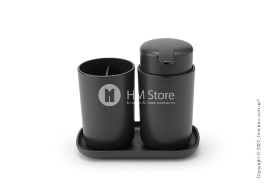 Набор принадлежностей для ванной комнаты Brabantia ReNew, 3 предмета, Dark Grey