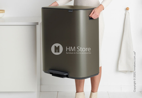 Ведро для мусора Brabantia Bo Pedal Bin 60 л, Platinum