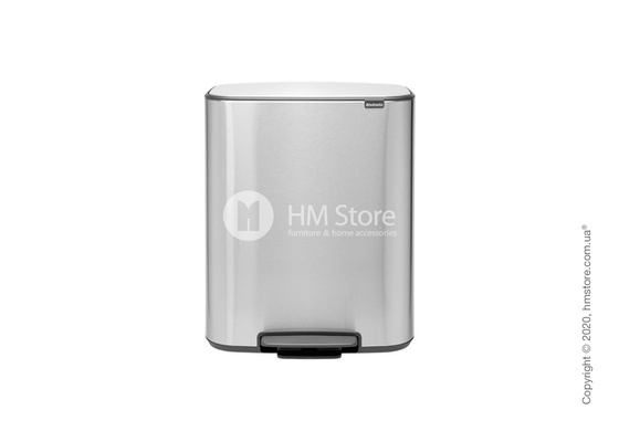 Ведро для мусора Brabantia Bo Pedal Bin 60 л, Matt Steel Fingerprint Proof