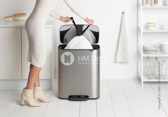 Ведро для мусора Brabantia Bo Pedal Bin 60 л, Matt Steel Fingerprint Proof