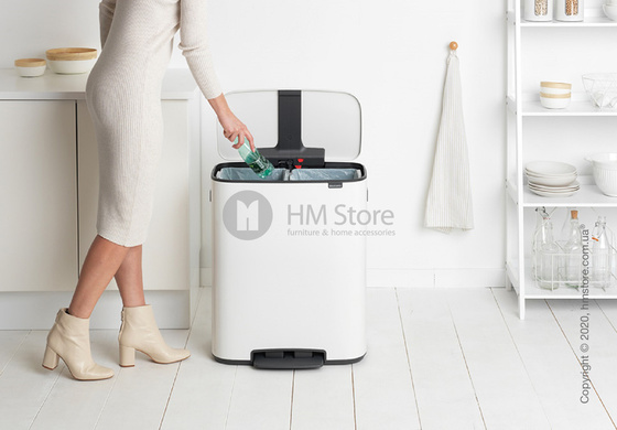 Ведро для мусора Brabantia Bo Pedal Bin 2 x 30 л, White