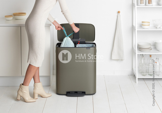 Ведро для мусора Brabantia Bo Pedal Bin 2 x 30 л, Platinum