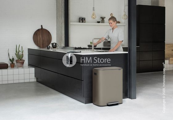 Ведро для мусора Brabantia Bo Pedal Bin 2 x 30 л, Platinum