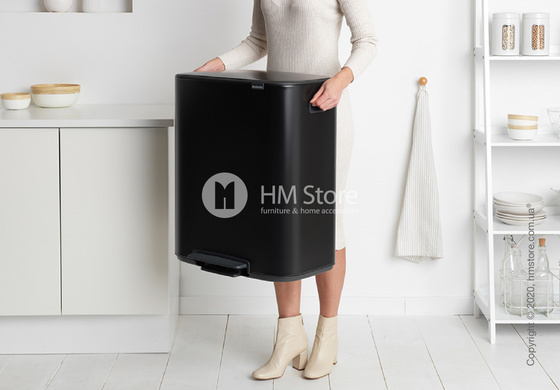 Ведро для мусора Brabantia Bo Pedal Bin 2 x 30 л, Matt Black