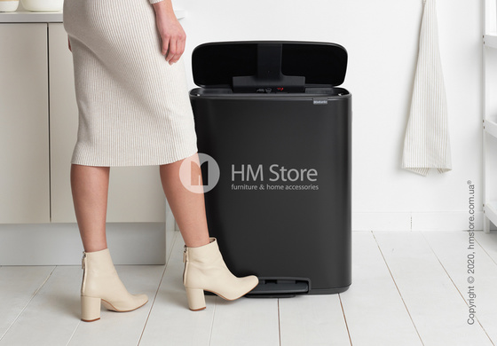 Ведро для мусора Brabantia Bo Pedal Bin 2 x 30 л, Matt Black