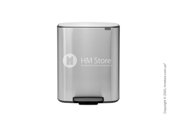 Ведро для мусора Brabantia Bo Pedal Bin 2 x 30 л, Matt Steel Fingerprint Proof