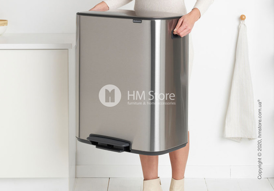 Ведро для мусора Brabantia Bo Pedal Bin 2 x 30 л, Matt Steel Fingerprint Proof