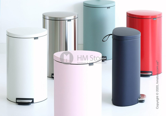 Ведро для мусора Brabantia Pedal Bin Flatback+ 40 л, White
