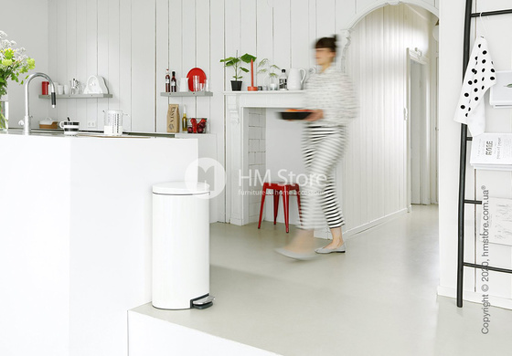 Ведро для мусора Brabantia Pedal Bin Flatback+ 40 л, White