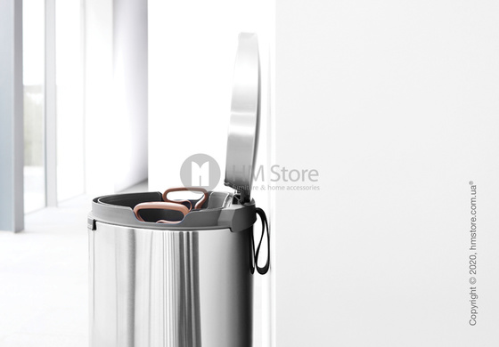Ведро для мусора Brabantia Pedal Bin Flatback+ 40 л, Matt Steel Fingerprint Proof