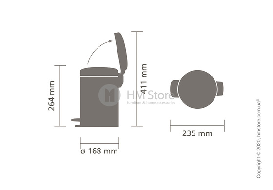 Ведро для мусора Brabantia Pedal Bin NewIcon 3 л, Terracotta Pink