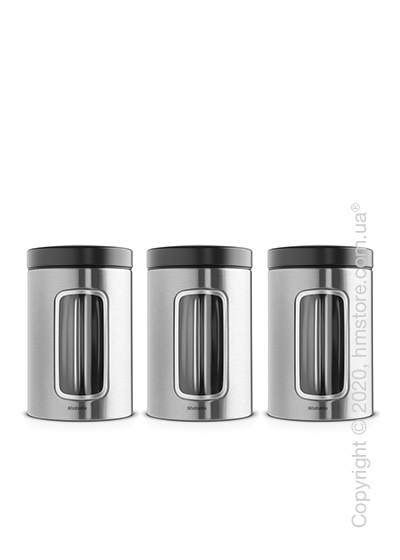 Набор емкостей для хранения сыпучих продуктов Brabantia Window 1,4 л, Matt Steel Fingerprint Proof