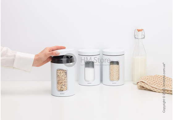 Набор емкостей для хранения сыпучих продуктов Brabantia Window Canister 1,4 л, White