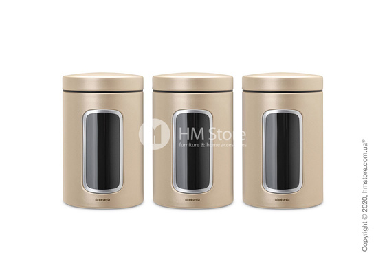 Набор емкостей для хранения сыпучих продуктов Brabantia Window Canister 1,4 л, Champagne Набор емкостей для хранения сыпучих продуктов Brabantia Window Canister 1,4 л, Champagne