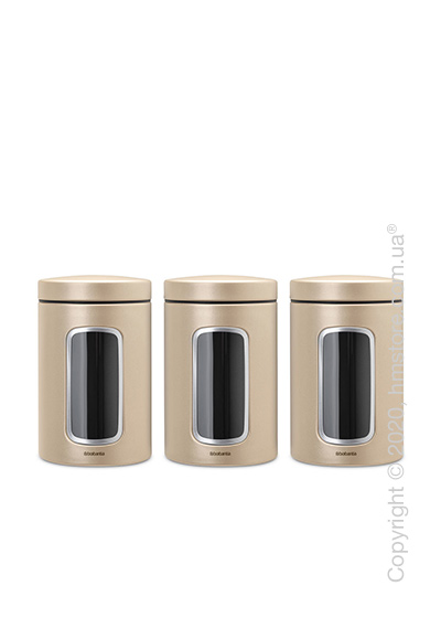 Набор емкостей для хранения сыпучих продуктов Brabantia Window Canister 1,4 л, Champagne