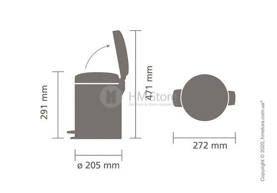 Ведро для мусора Brabantia Pedal Bin NewIcon 5 л, Champagne Ведро для мусора Brabantia Pedal Bin NewIcon 5 л, Champagne